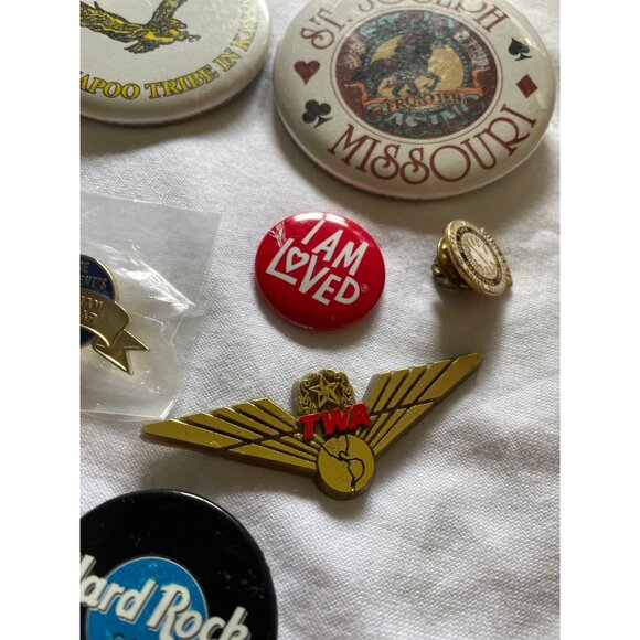 Vintage Pin & Button Collection Set Featuring Political Travel & Nostalgia Theme - Picture 11 of 11